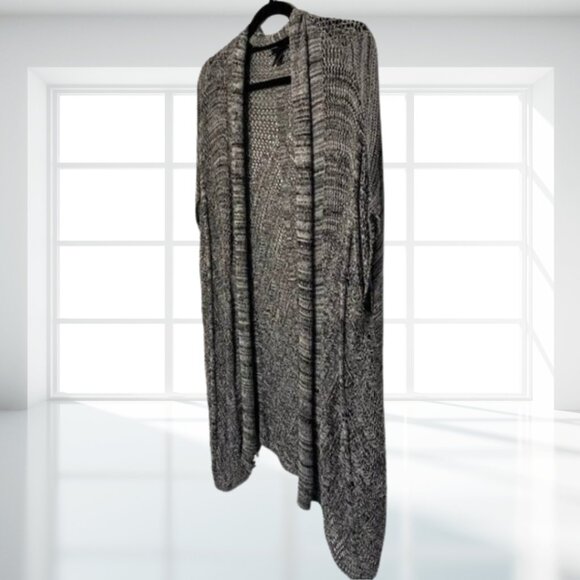 Torrid Sleeveless Long Open Knit Cardigan Sweater Gray Black Large L Plus Size - Picture 4 of 12